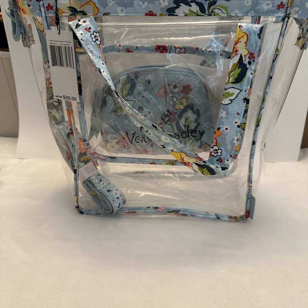 NWT—Vera Bradley Clearly Colorful Stadium Tote Floating Garden Print